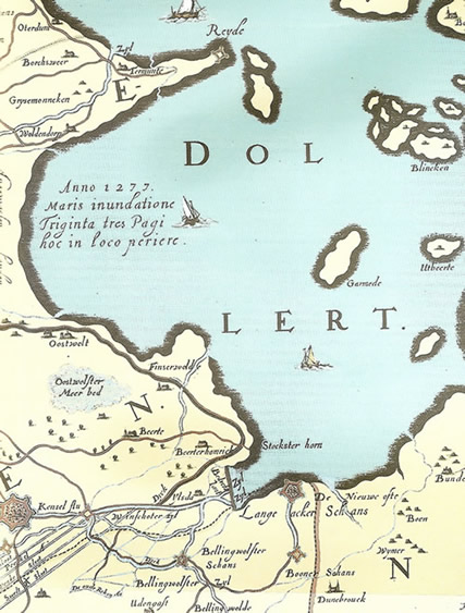 Het Oostwoldermeer op de kaart van Coenders